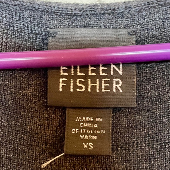 🔥 Eileen Fisher | Charcoal Gray Italian Merino Wool Knit Sleeveless Dress XS - Picture 6 of 7